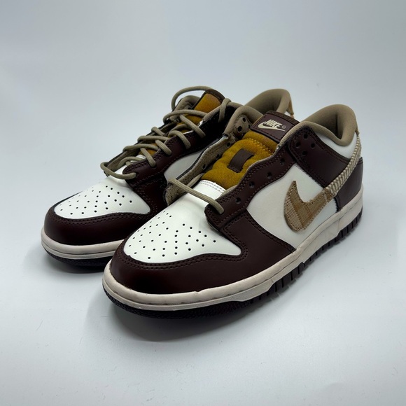 NIKE Dunk Low “Brown Plaid”, size GS women's US
